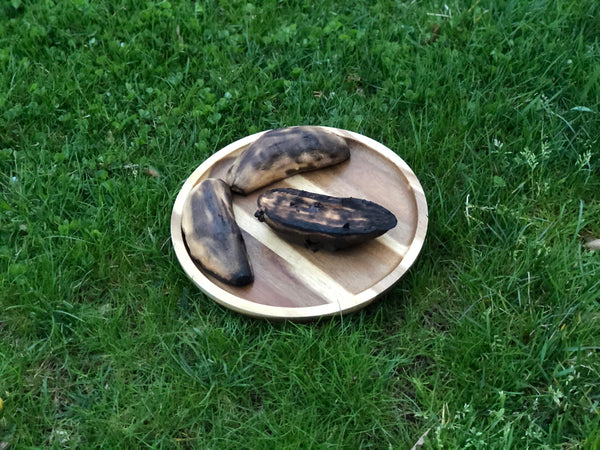 [ Set of 3 ] Zavis Green Acacia Wood Round Stackable Plate / Platter 8