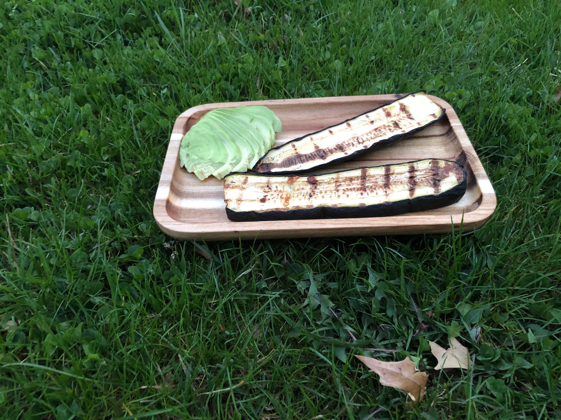 Zavis Green Acacia Wood Serving rectangle Stackable Tray / Dish 6