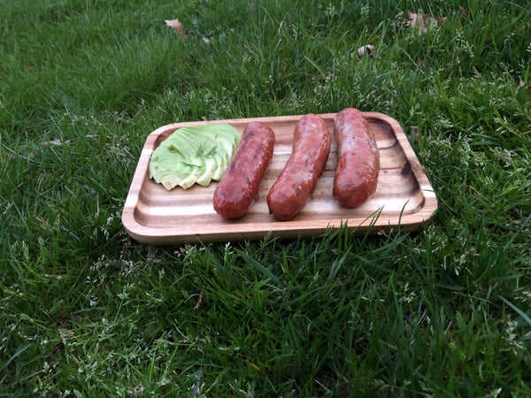 Zavis Green Acacia Wood Serving rectangle StackableTray / Dish 10