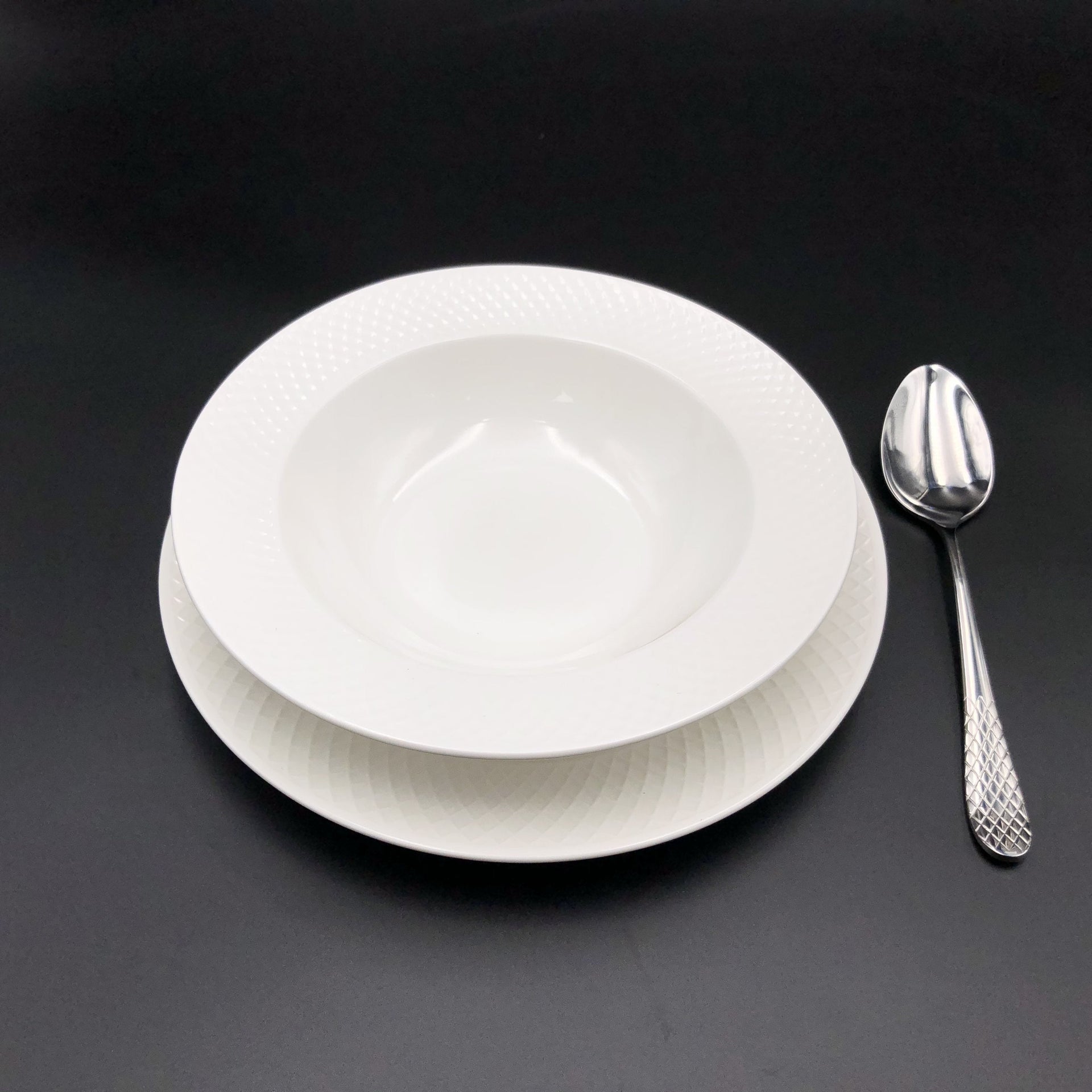 Fine Julia Porcelain Deep Plate Dinnerware Set For 6 Including 10