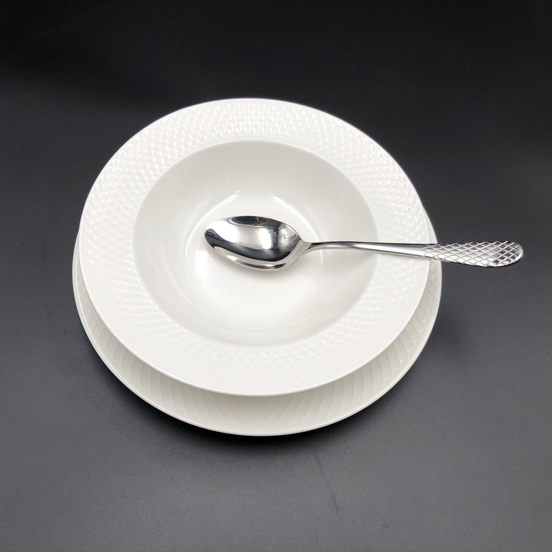 Fine Julia Porcelain Deep Plate Dinnerware Set For 6 Including 10