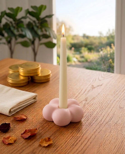Floral Bubble Taper Candle Holder