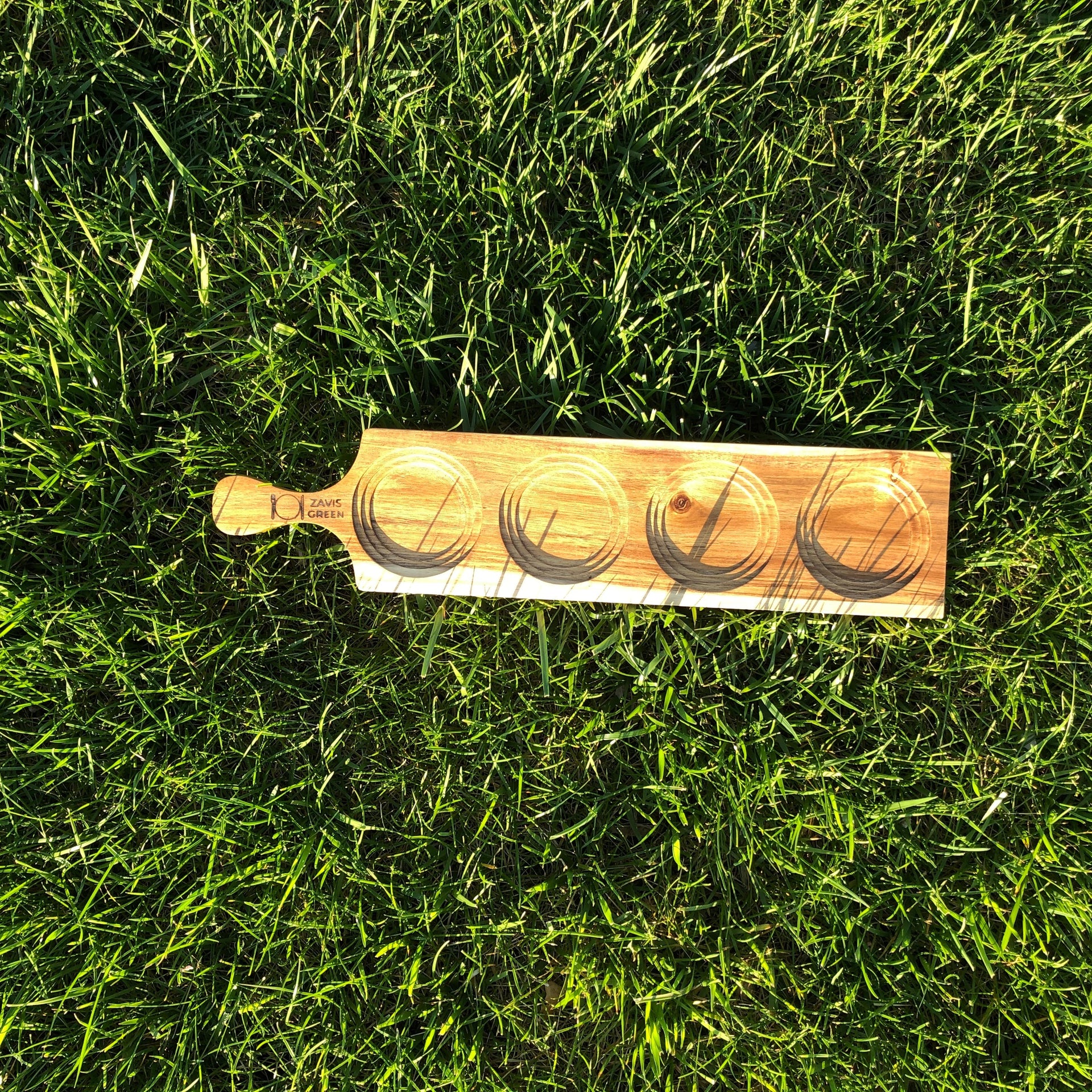 Zavis Green Acacia Wood 4 Hole Double sided Flight Board 17.5