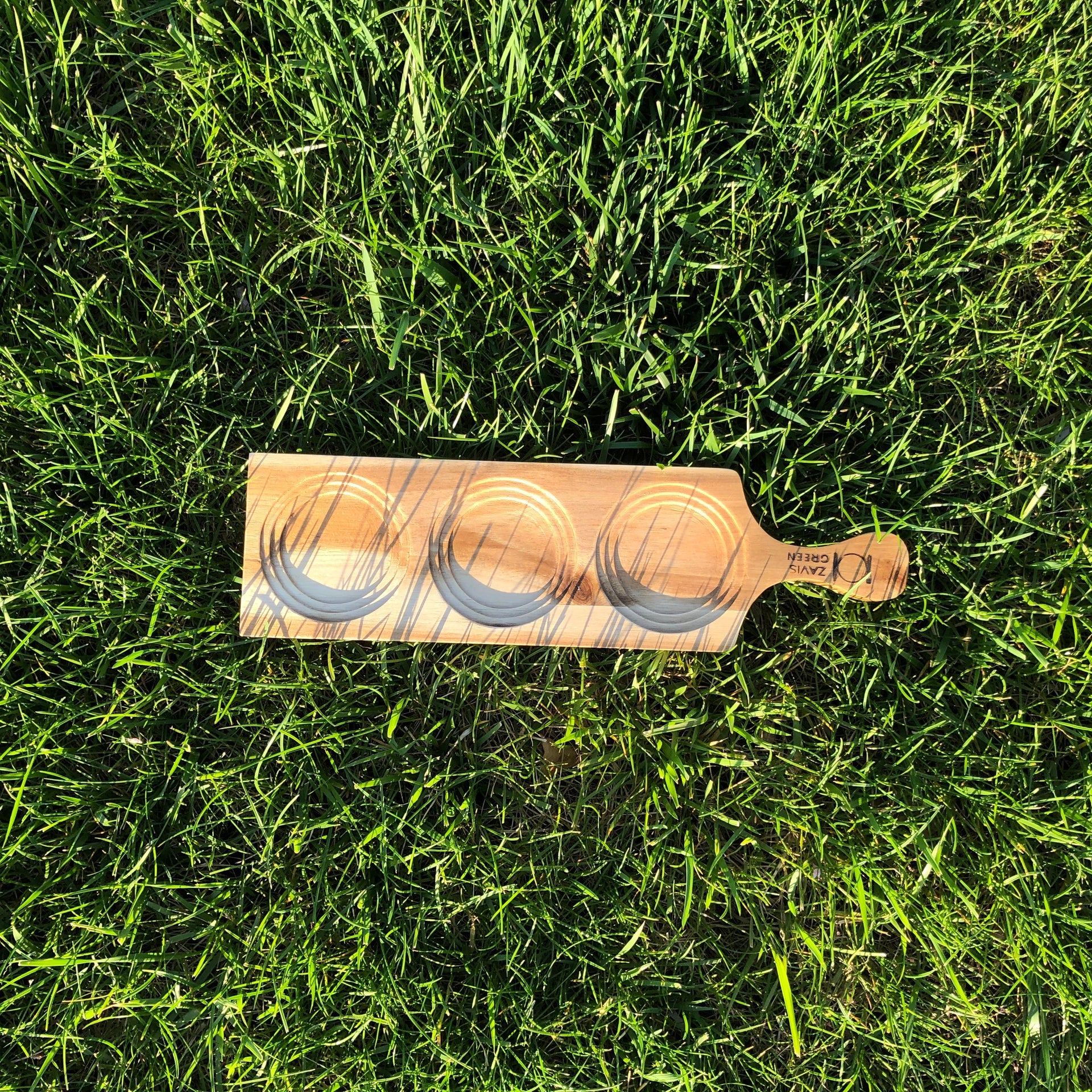 Zavis Green Acacia Wood 3 Hole Double sided Flight Board 14