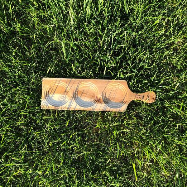 [ Set of 6 ] Zavis Green Acacia Wood 3 Hole Double sided Flight Board 14
