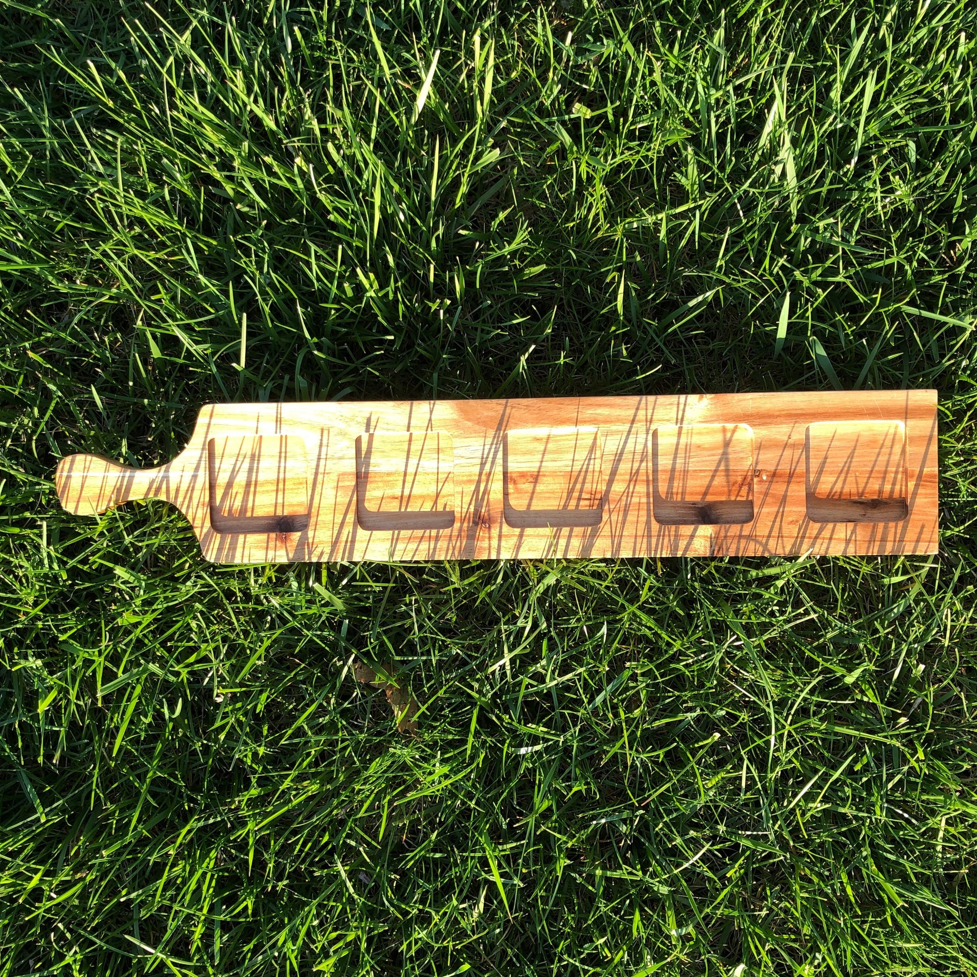 Zavis Green Acacia Wood 5 Hole Double sided Flight Board 21