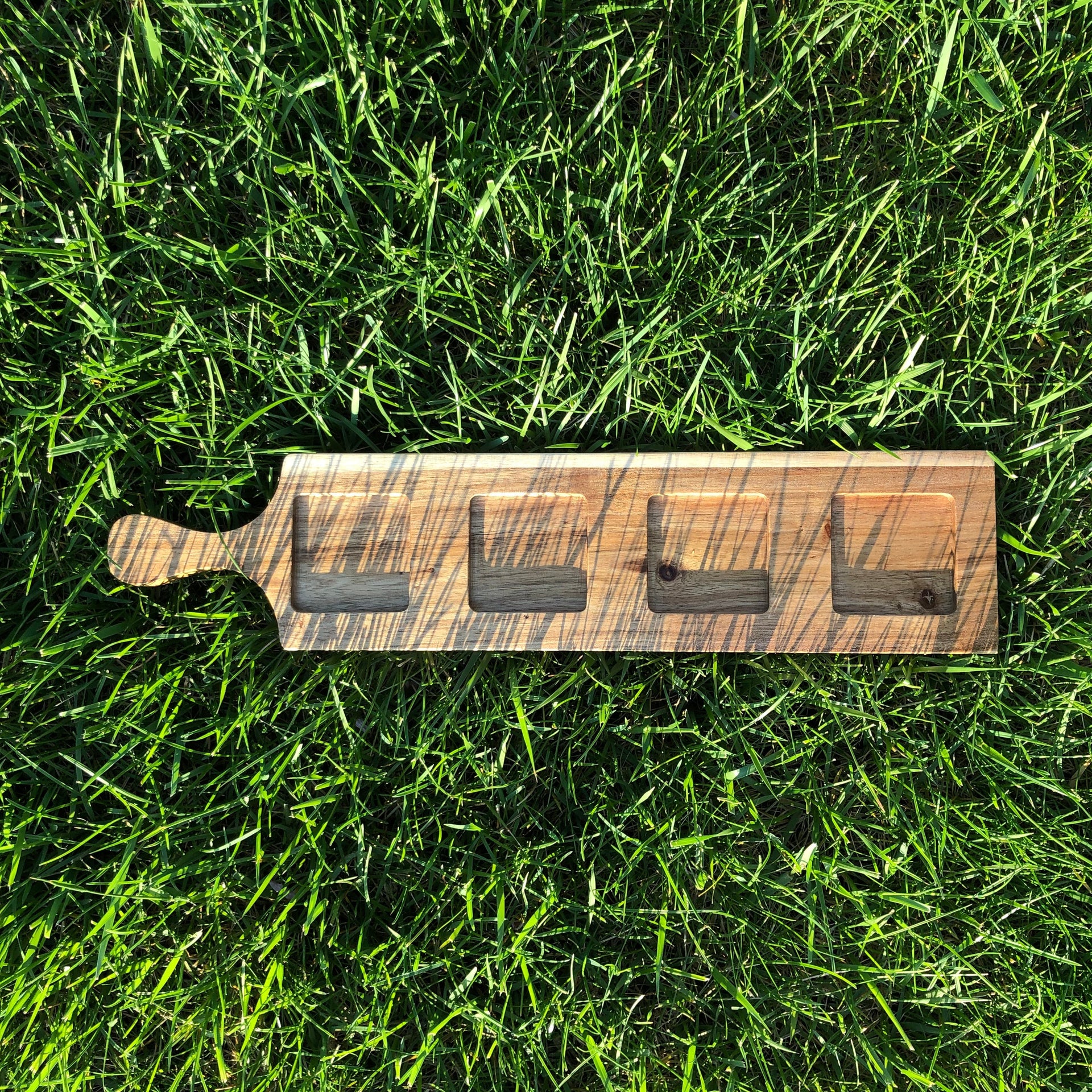 Zavis Green Acacia Wood 4 Hole Double sided Flight Board 17.5