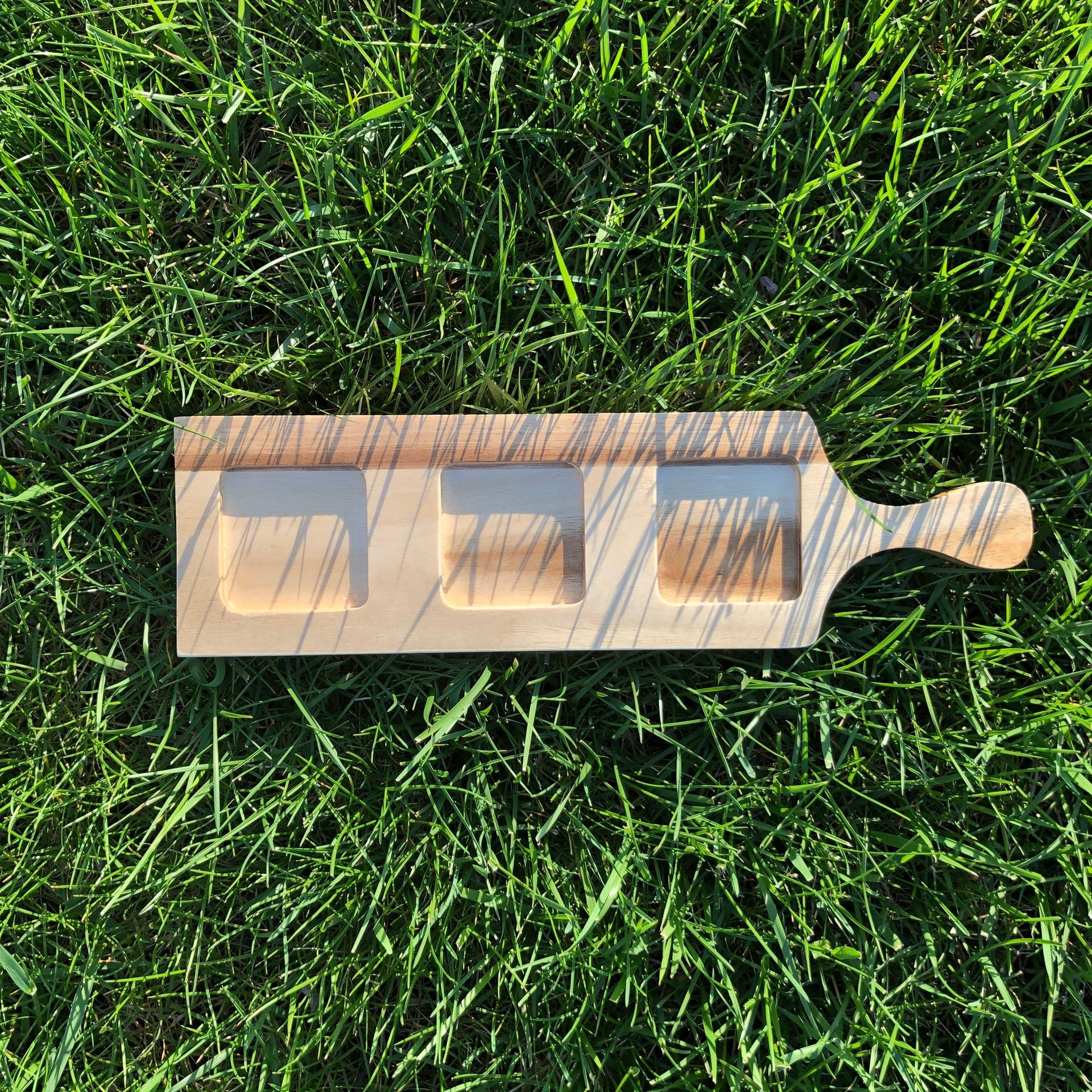 [ Set of 6 ] Zavis Green Acacia Wood 3 Hole Double sided Flight Board 14