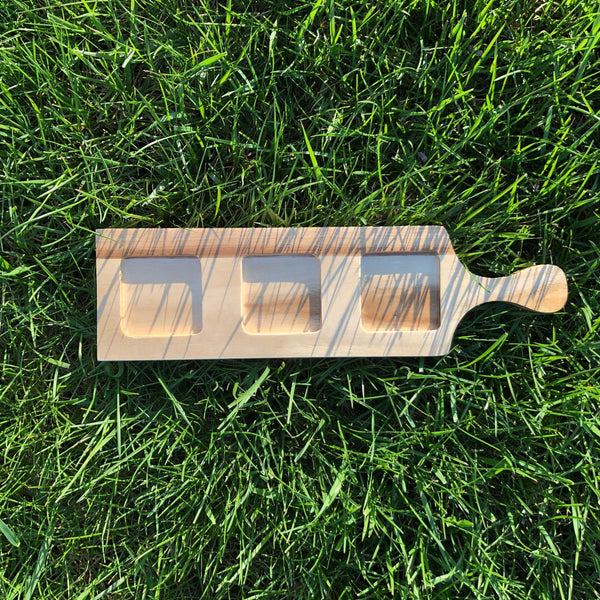 [ Set of 6 ] Zavis Green Acacia Wood 3 Hole Double sided Flight Board 14