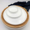 Bamboo And Fine Porcelain 3 Section Divided Dish/plate Setting