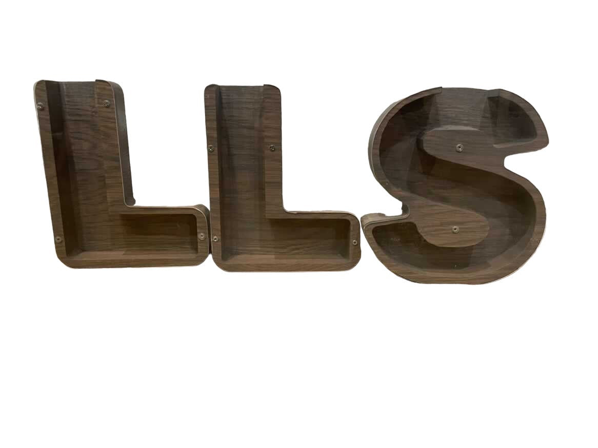 Personalized Wood Piggy Bank Letter