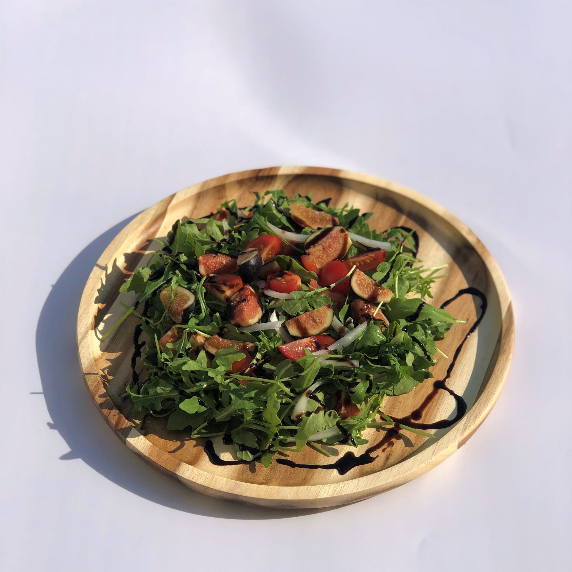 [ Set of 3 ] Zavis Green Acacia Wood Round Stackable Plate / Platter 8