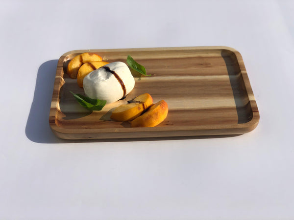 Zavis Green Acacia Wood Serving rectangle StackableTray / Dish 10