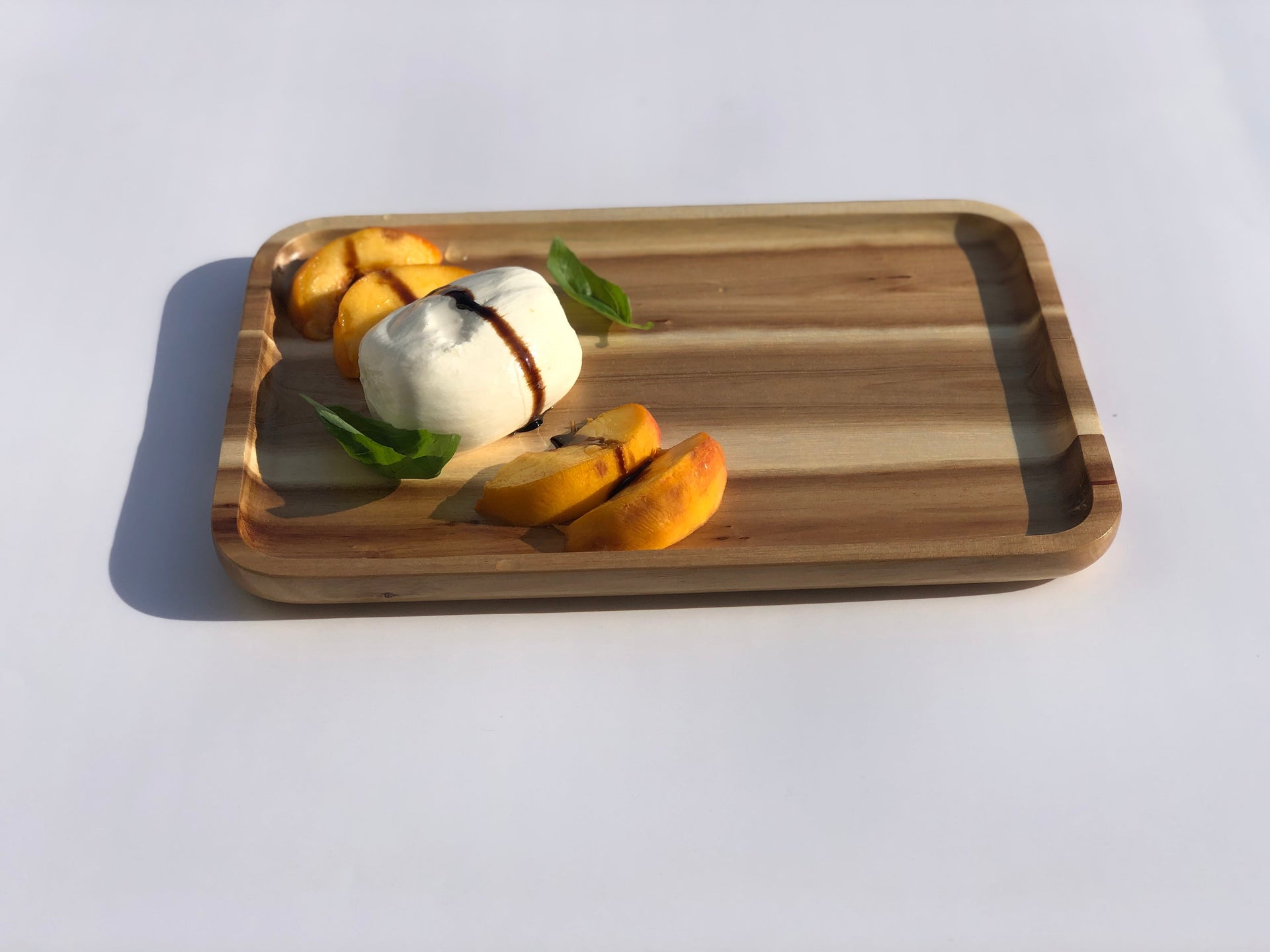 [ Set of 3 ] Zavis Green Acacia Wood Serving rectangle StackableTray / Dish 10