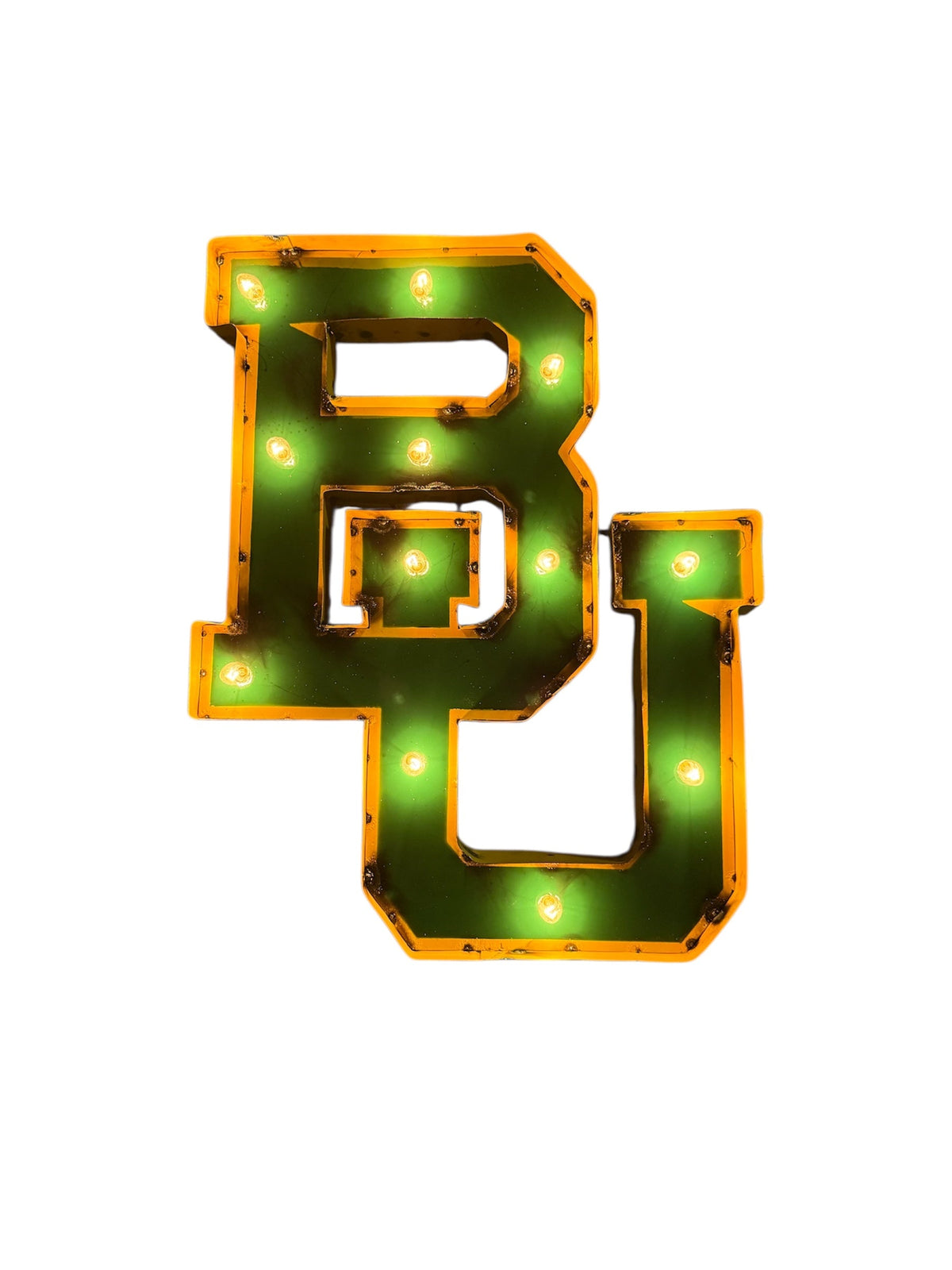 Baylor BU Lighted Recycled Metal Wall Decor