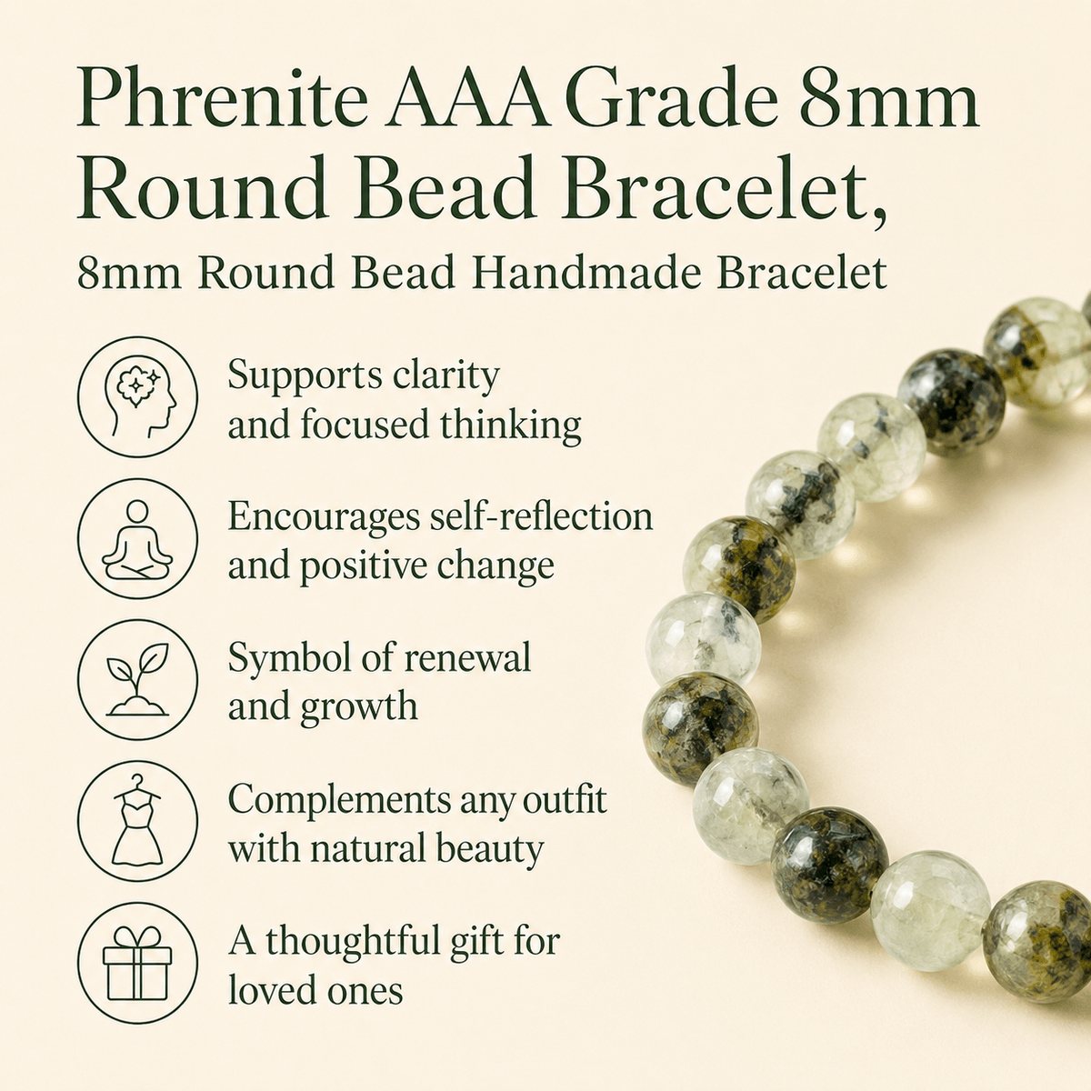Phrenite Bracelet (Prosperity and Expansion)