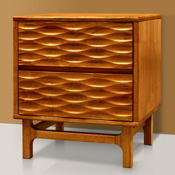 Acacia Elara Nightstand with 2 Drawers