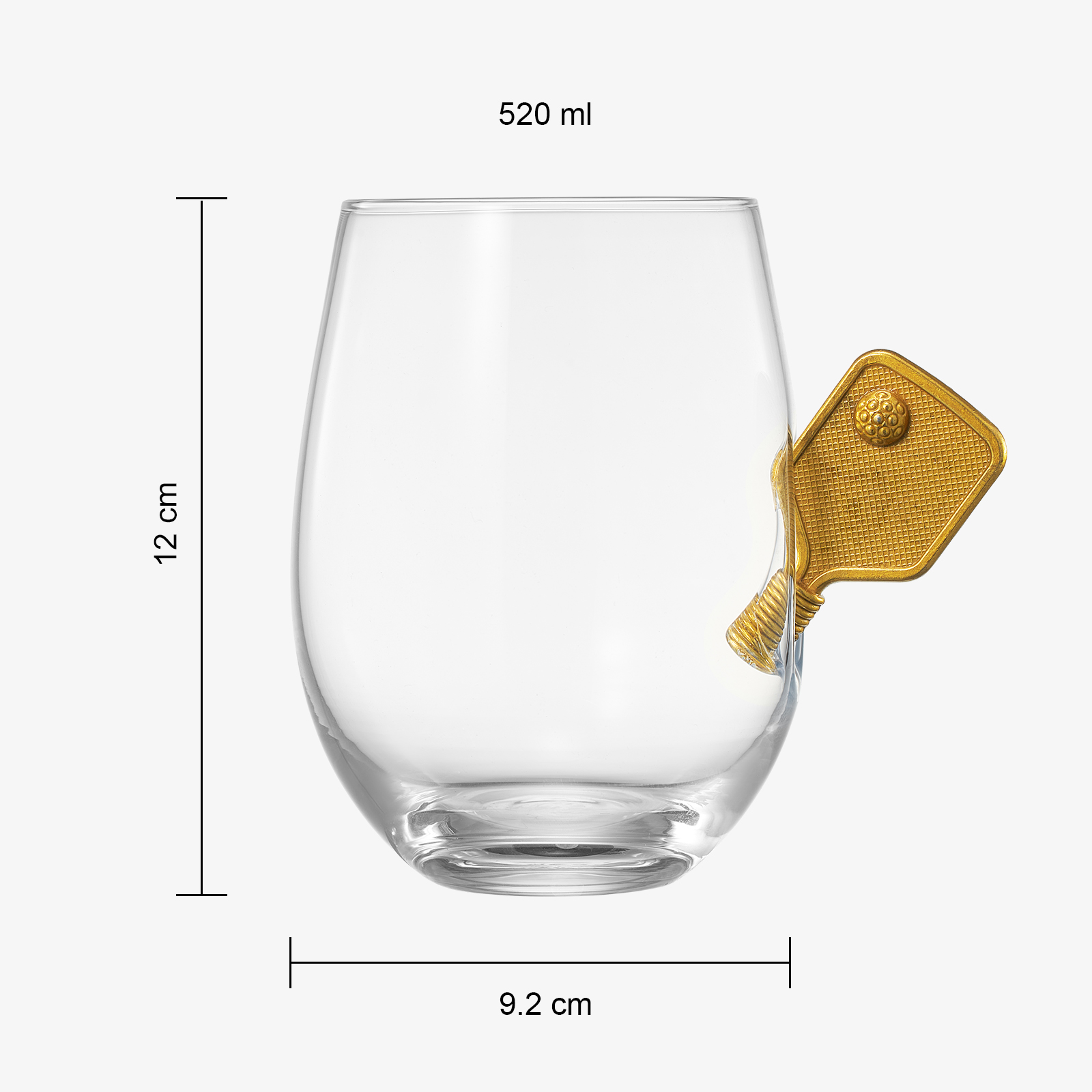 Pickleball Stemless Wine Glasses | Single | Stuck In The Glass Pickle Ball Cocktail Glassware, Player Enthusiast Gift, Crystal Glassware - Gift Idea for Him, Her, Sport Lover, Housewarming (17.5 OZ)