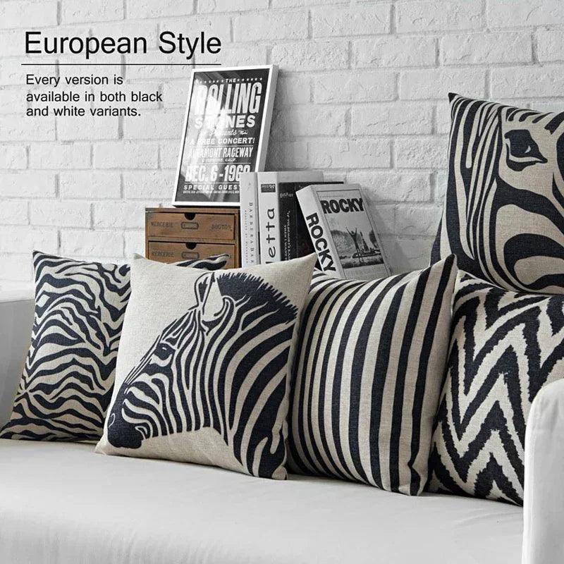 Pillow Cover - Geometric Black White