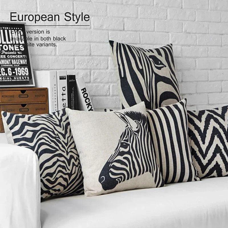 Pillow Cover - Geometric Black White