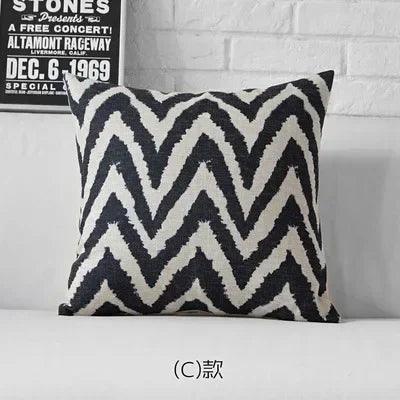 Pillow Cover - Geometric Black White