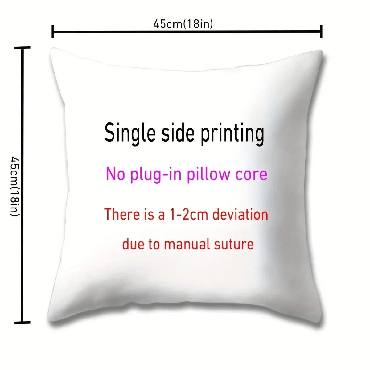 Pillow Cover - Soft Pink Polyester 45x45cm