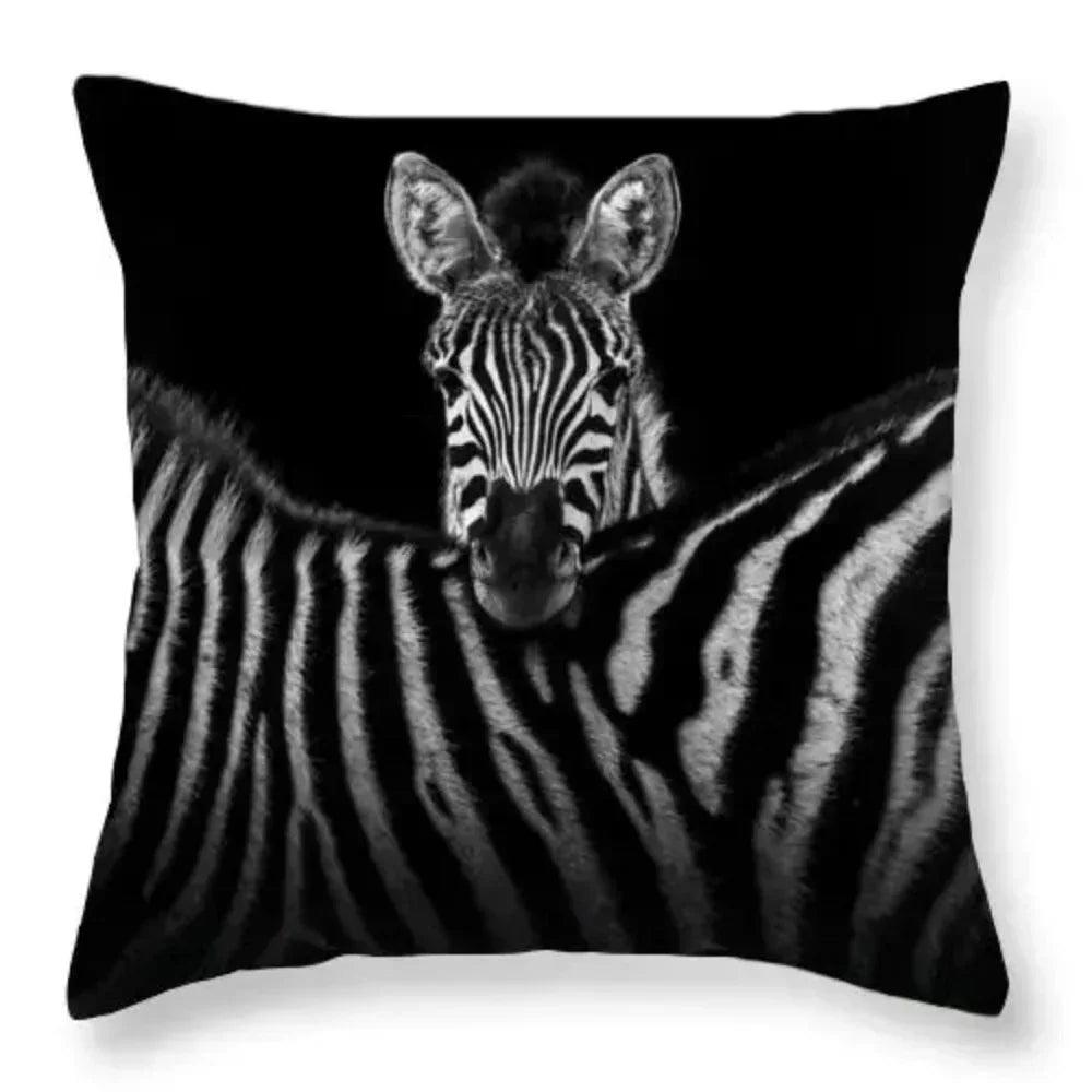 Pillowcase - Zebra Print Black White 18x18