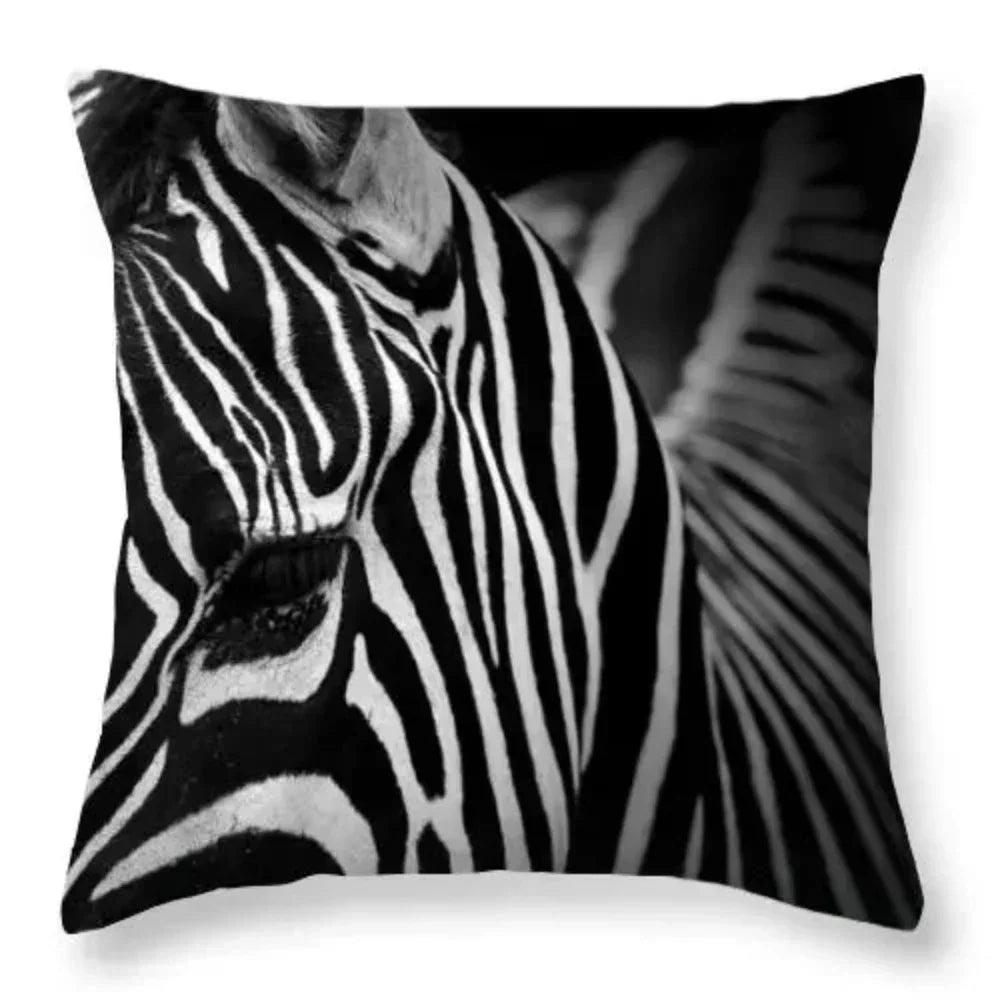 Pillowcase - Zebra Print Black White 18x18