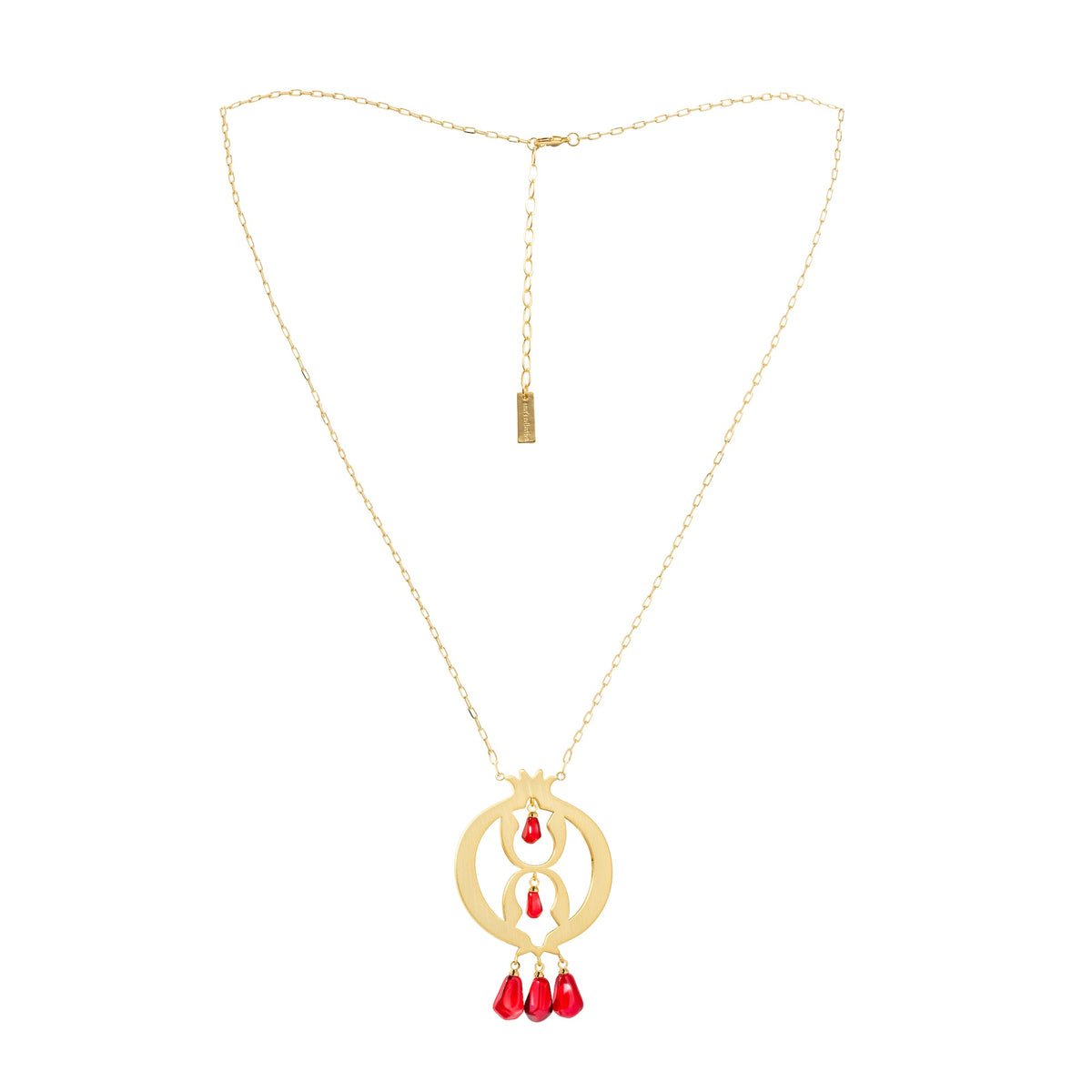 Pomegranate Gold Plated Long Necklace