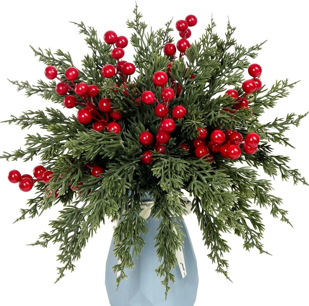 Pine Branches with Red Berries for Christmas Decor