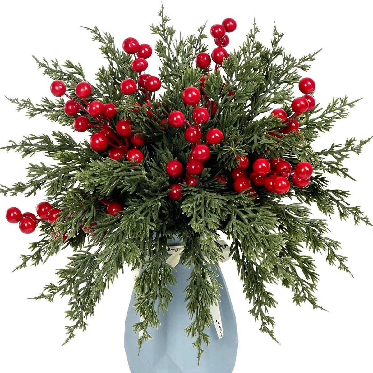 Pine Branches with Red Berries for Christmas Decor