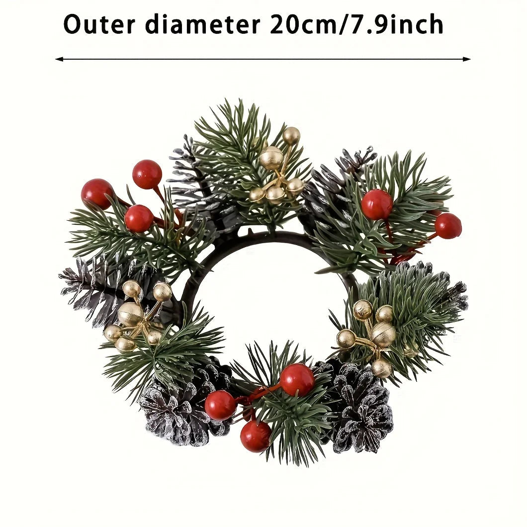 Pine Cone Christmas Wreath with Festive Holiday Design
