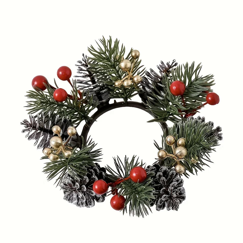 Pine Cone Christmas Wreath with Festive Holiday Design