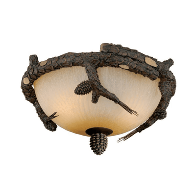Pine Wreath Semi Flush Mount Ceiling Light
