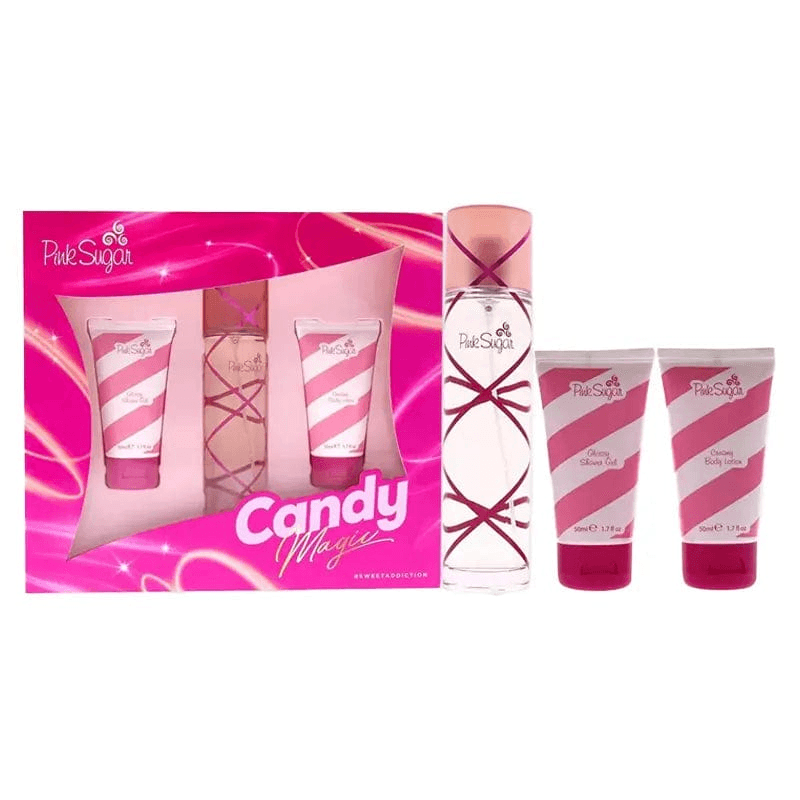 Pink Sugar Candy By Aquolina For Women 3Pcs Set EDT Spray