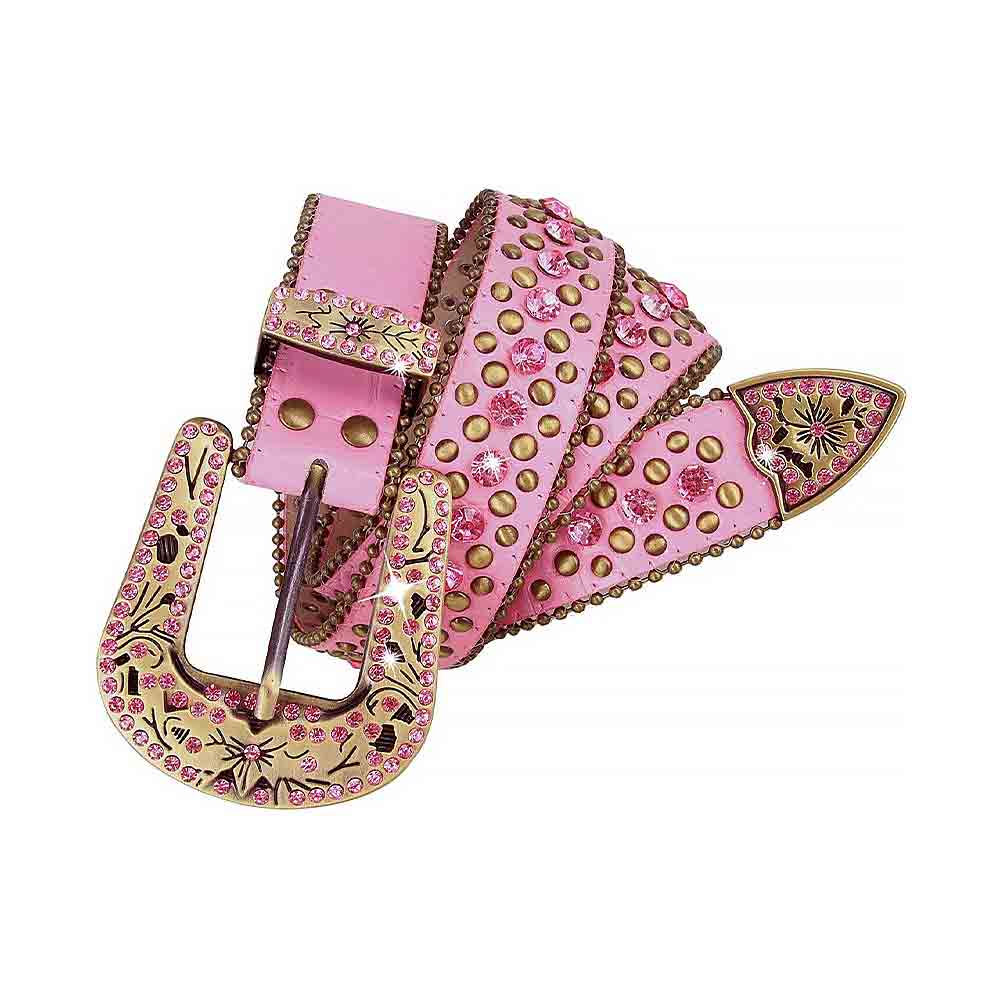Pink Cowboy Cowgirl Rhinestone Belt
