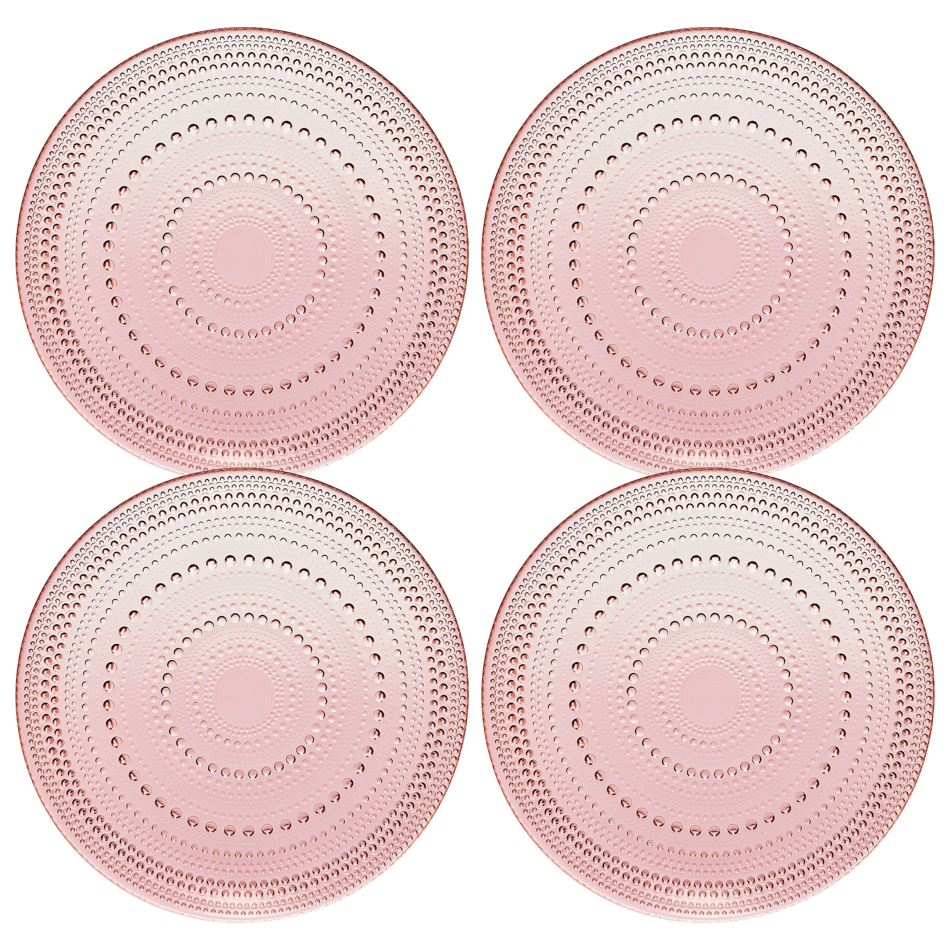 Blush Glass Plate, Set of 4