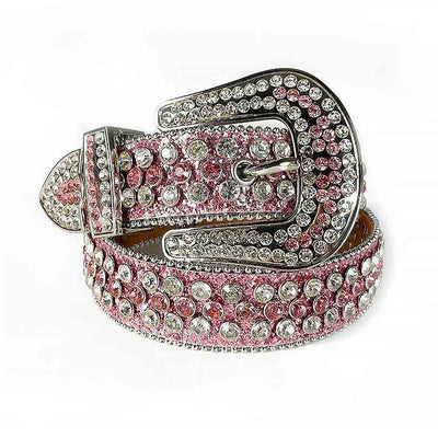 Baby Pink And Crystal Rhinestone Belt