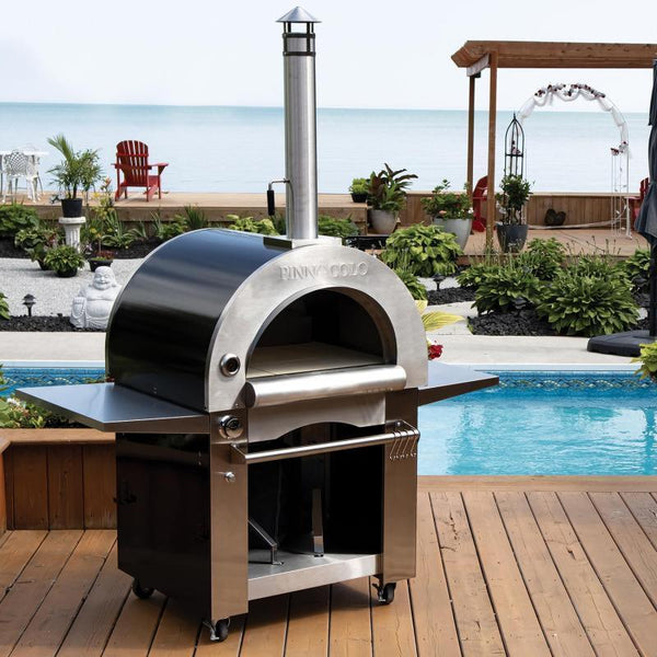 Pinnacolo - Ibrido Hybrid Gas/Wood Oven with Cart, 35,000 btu LP Burner, Includes Premium Accessory Package - PPO-1-03 - Gifts for You 'n Me