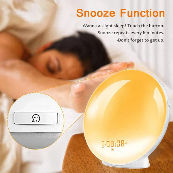 Sunrise Alarm Clock with FM Radio Wake Up Light LED Night Lamp