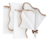 Beige Scallop Napkins - Embroidered Napkins - Set of 4 / 18 x 18"