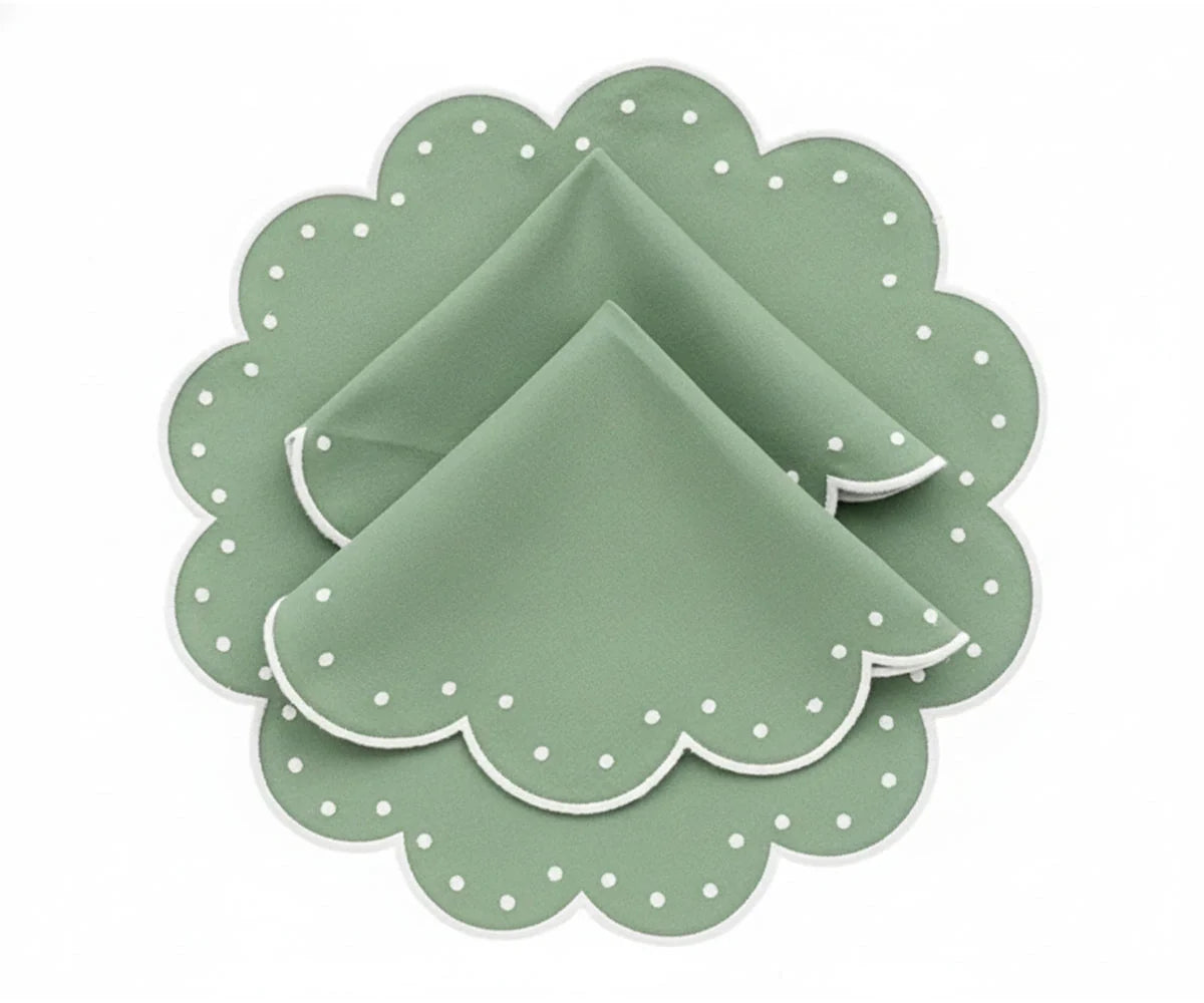 Placemats Round - Scallop Placemat Washable