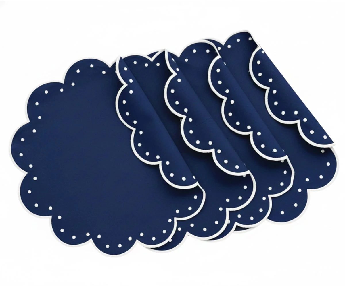 Placemats Round - Scallop Placemat Washable