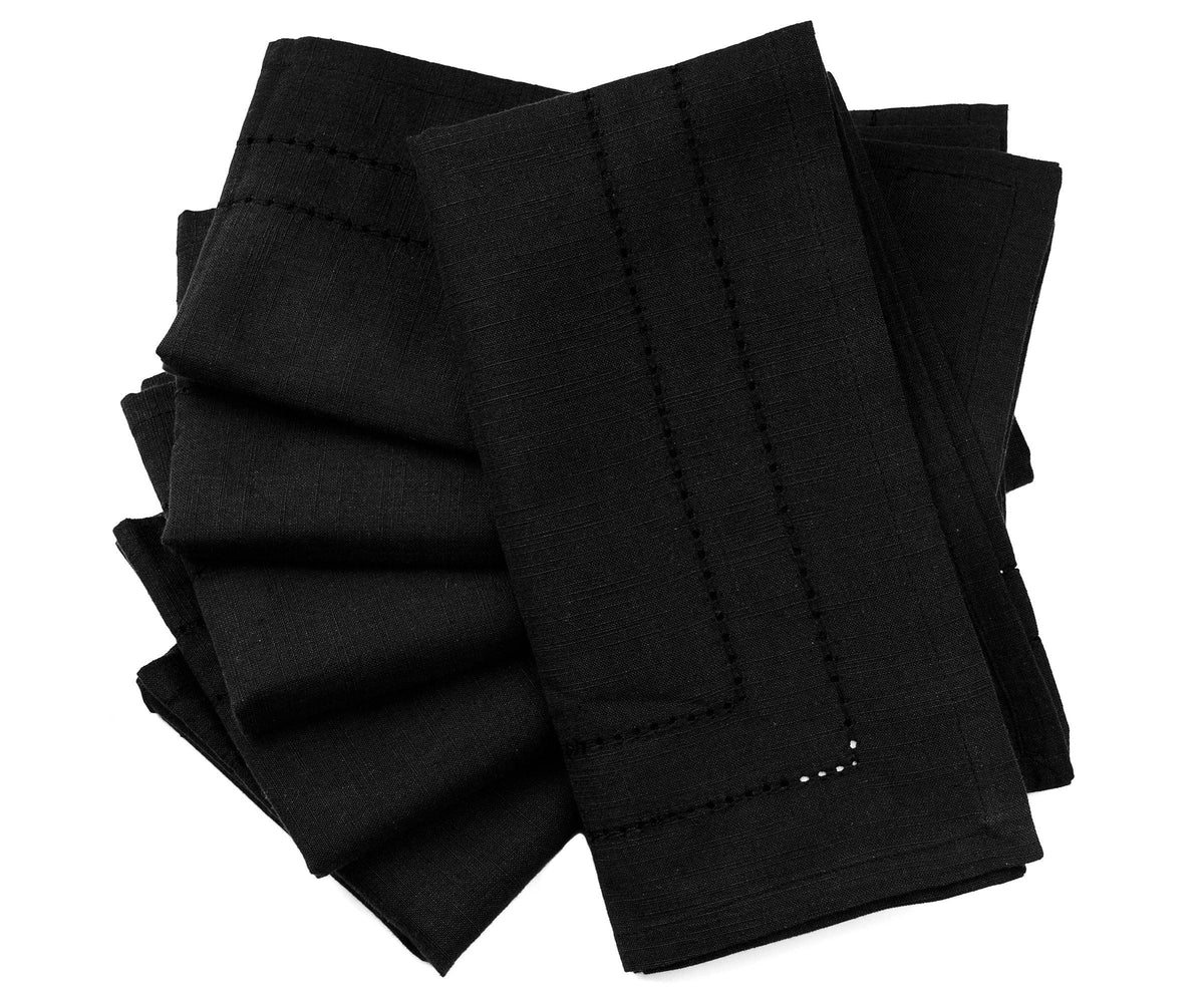 Black Double Hemstitch Napkins