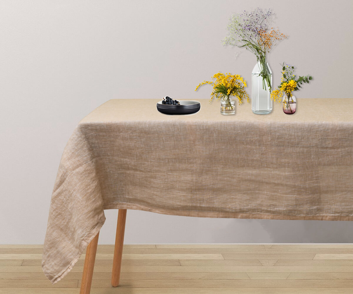 Plain Linen Rectangle Tablecloth