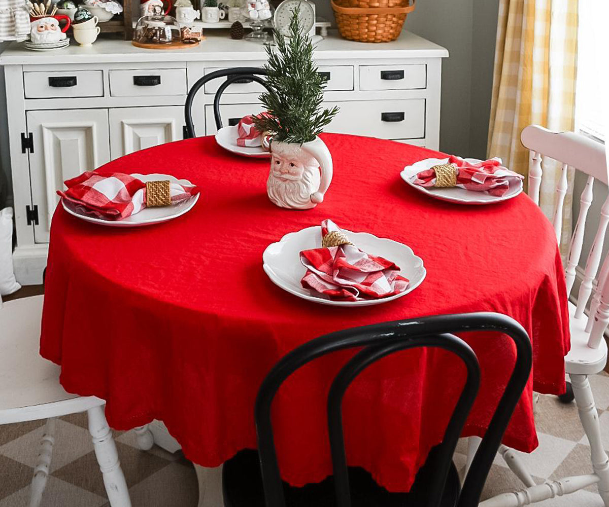 Cotton Round Tablecloth - Round Table Cover