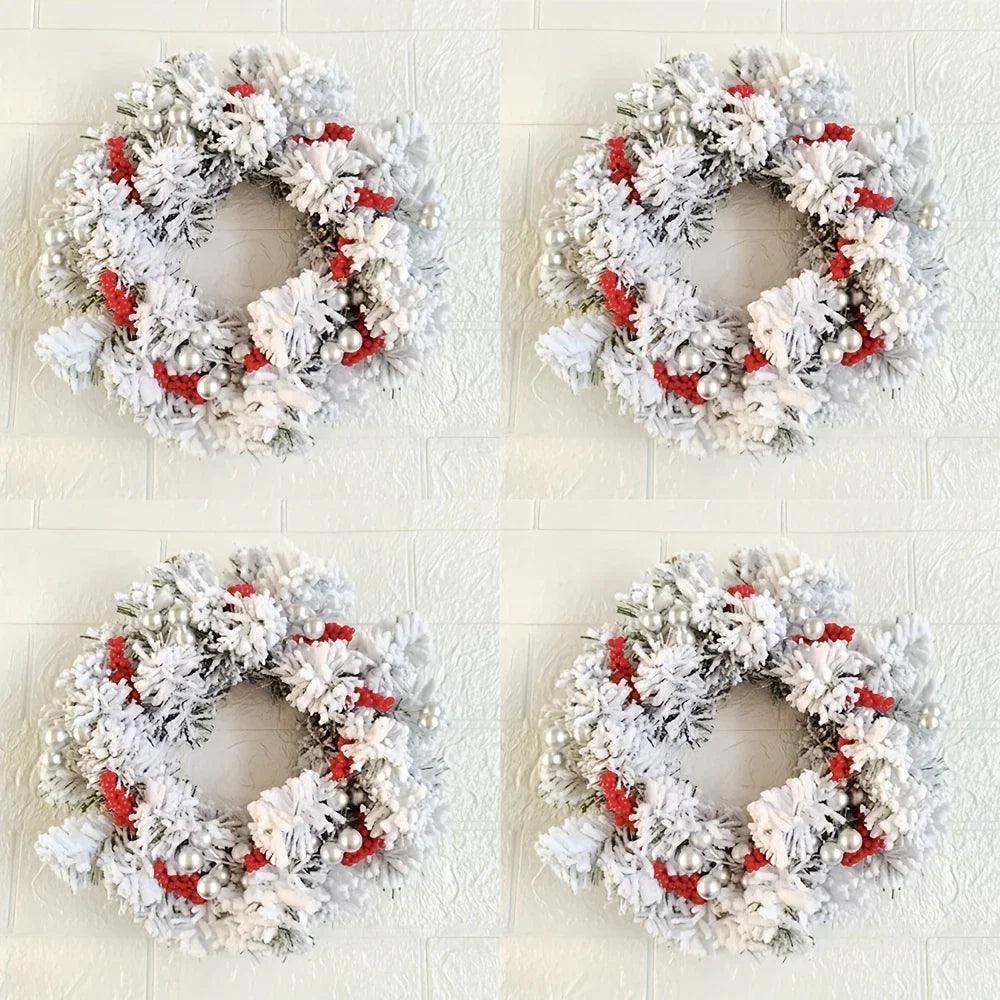 Plastic Christmas Wreath Candle Holder with Holly and Berries