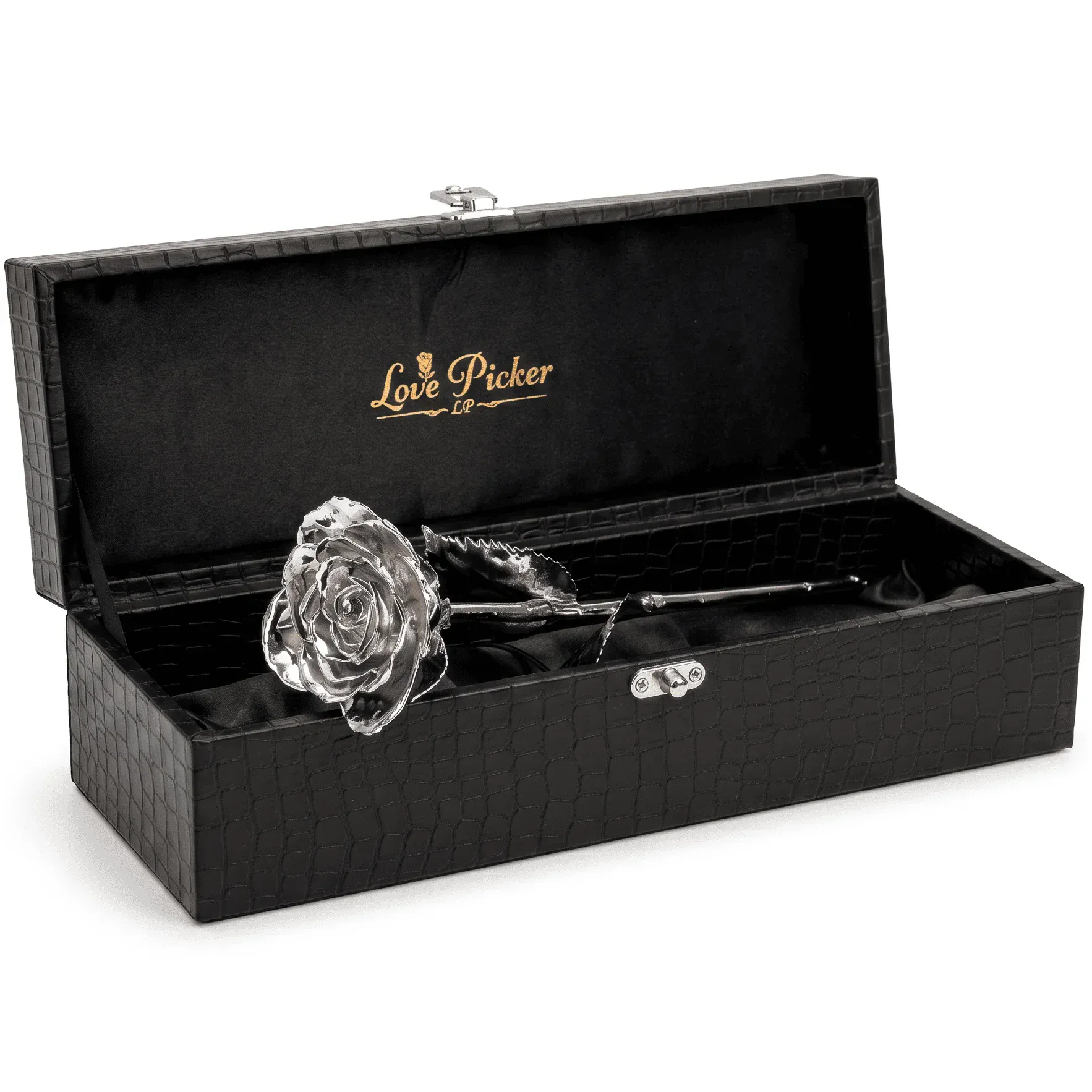 Platinum Dipped Natural Rose 11.5
