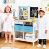 Play Doctor's Office Wood Medical Center Toy Set with Blackboard-White