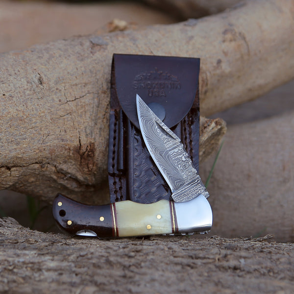 Falcon Pocket Knife with Exotic Rosewood Handle